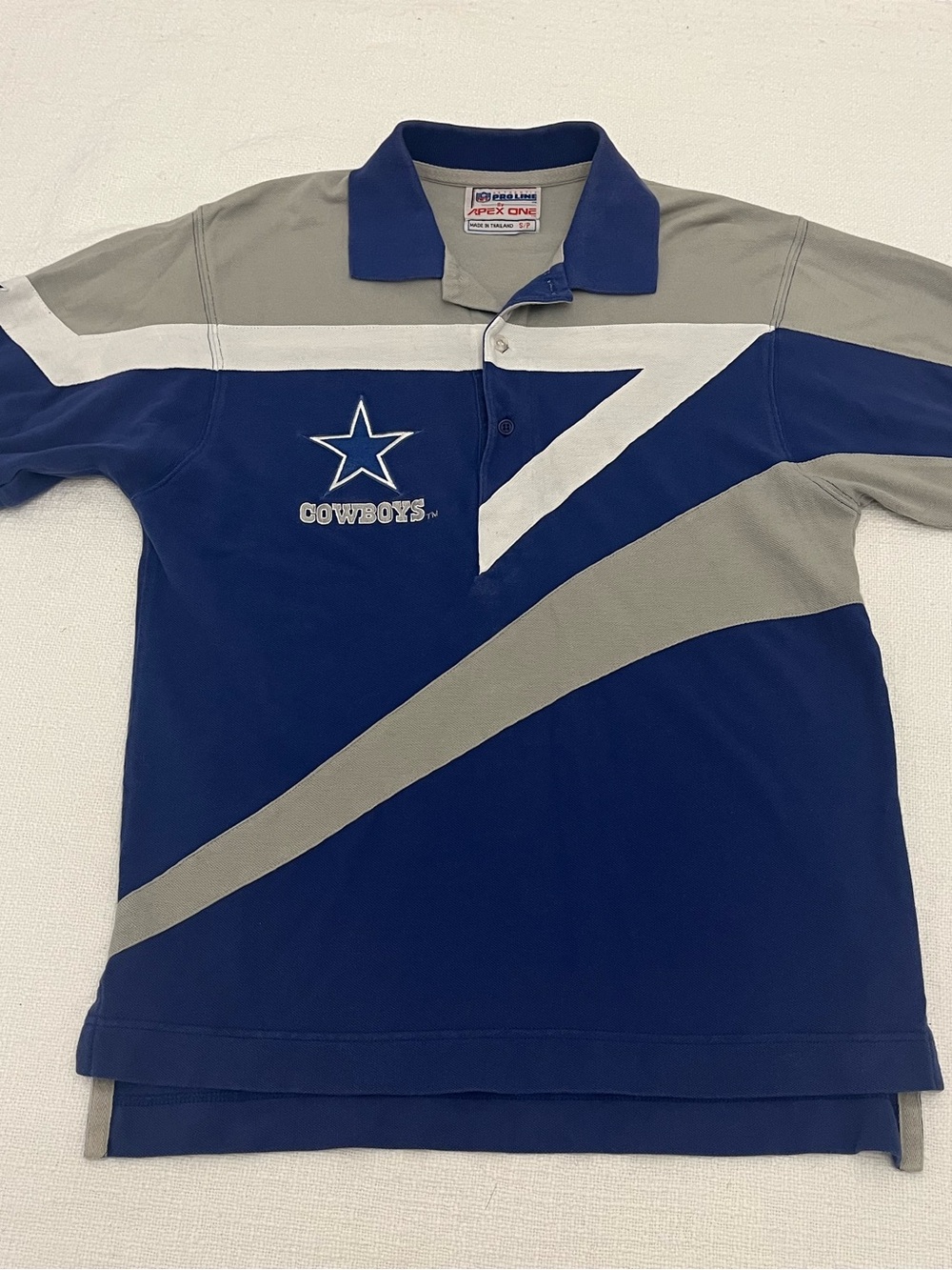 Apex Dallas Cowboys Polo Shirt Mens S Small Vntg Apex One NFL Pro Line Blue 90s